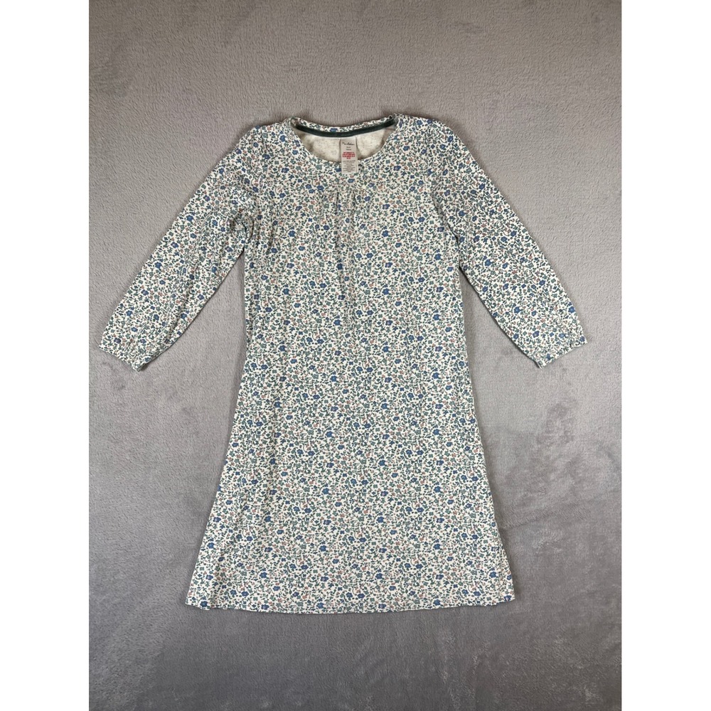 Mini Boden Girls Floral Nightgown Long Sleeve Blue Pink Cotton Blend Size 8-9Y